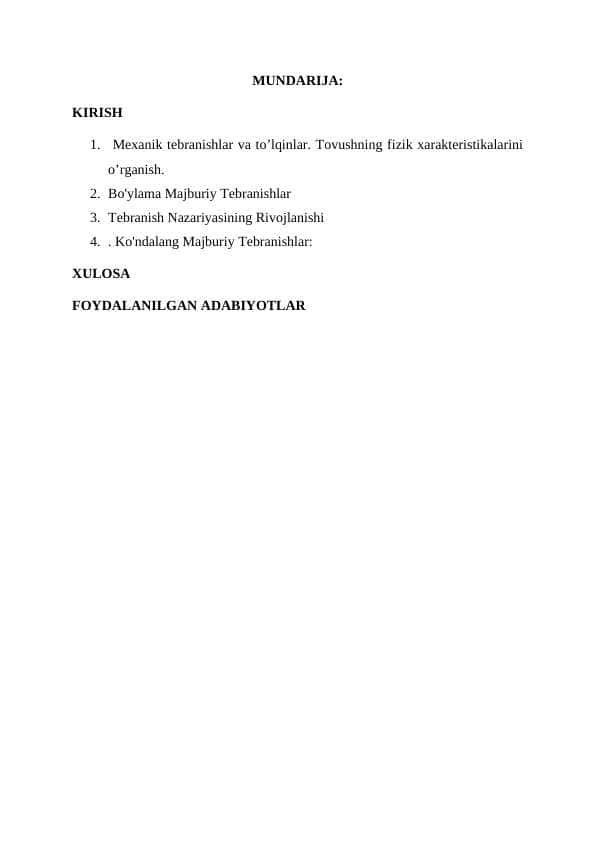 Sterjenlarning bo`ylama va ko`ndalang majburiy tebranishlar.docx