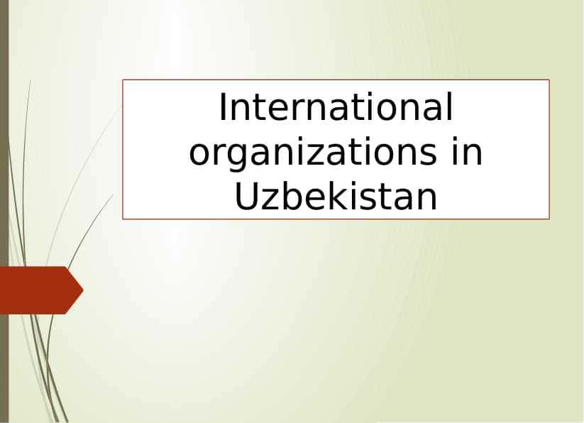 International organizations in Uzbekistan