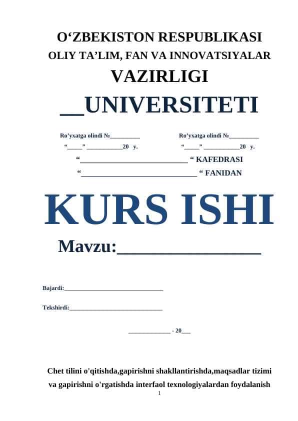 Chet tilini o'qitishda,gapirishni shakllantirishda,maqsadlar tizimi va gapirishni o'rgatishda interfaol texnologiyalardan foydalanish