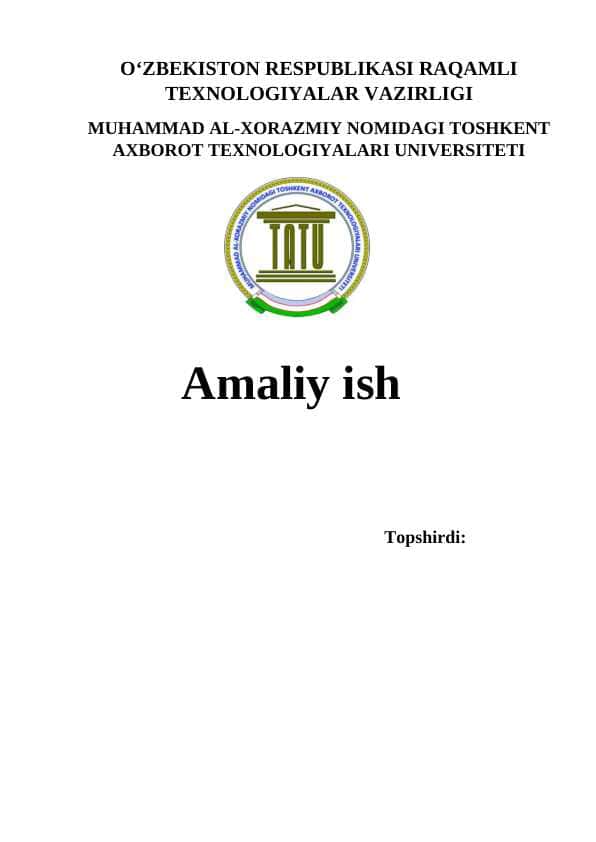 KOMPYUTER TIZIMINING TUZILISHINI TASHKIL ETISH