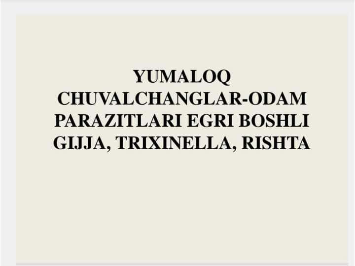 Yumaloq chuvalchanglar. Gijja. Trixenella. Rishta