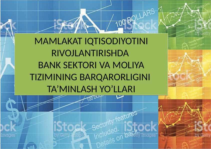 MAMLAKAT IQTISODIYOTINI RIVOJLANTIRISHDA BANK SEKTORI VA MOLIYA TIZIMINING BARQARORLIGINI TA’MINLASH YO’LLARI