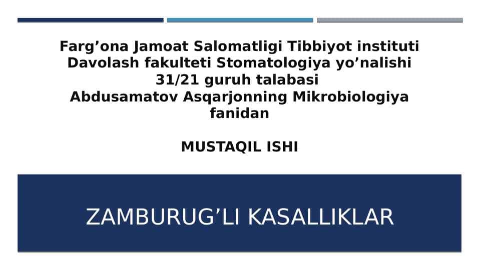 Zamburug’li kasalliklar