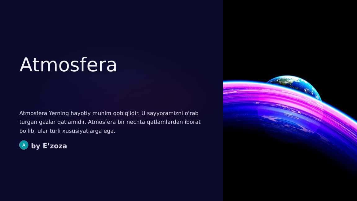 Atmosfera va uning qatlamlari