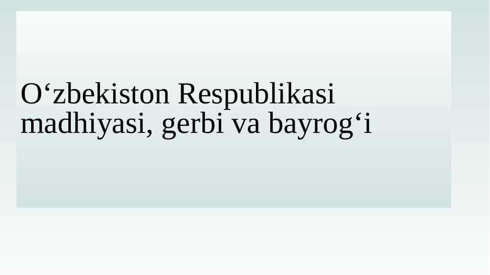 O'zbekiston Respublikasi bayro'gi