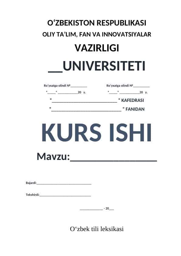 O‘zbek tili leksikasi