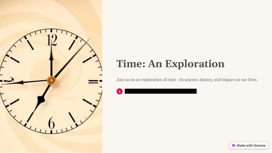 Time: An Exploration