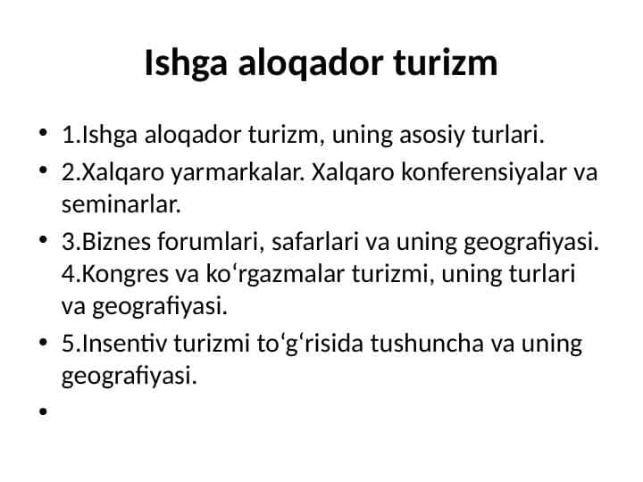 Ishga aloqador turizm