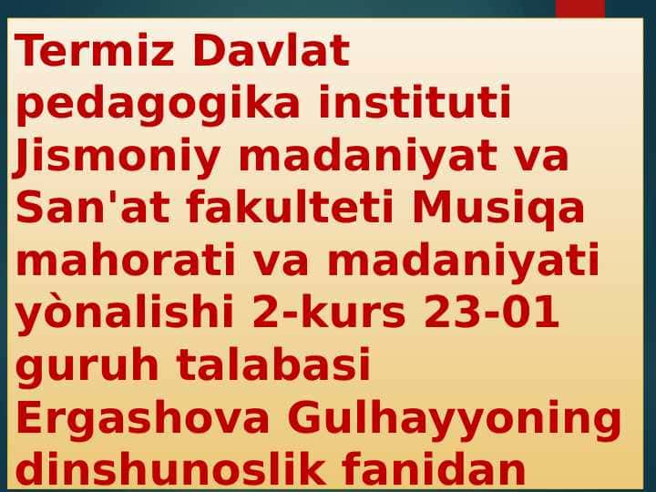 Òzbekistonda konfrensiyalararo diniy bagʻrikenglik