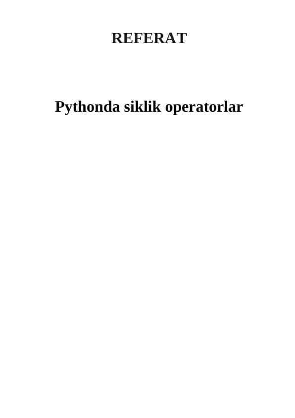 python siklik operatori