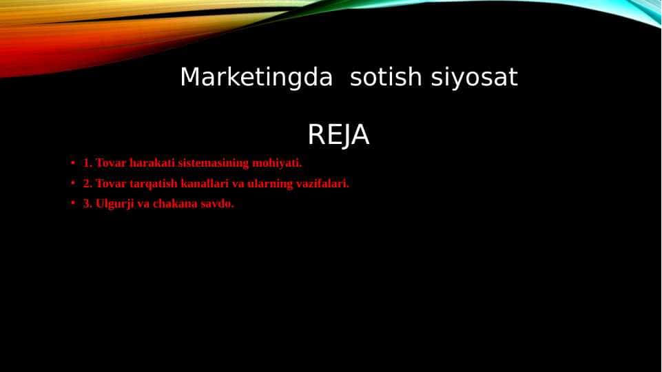Marketingda sotish siyosat