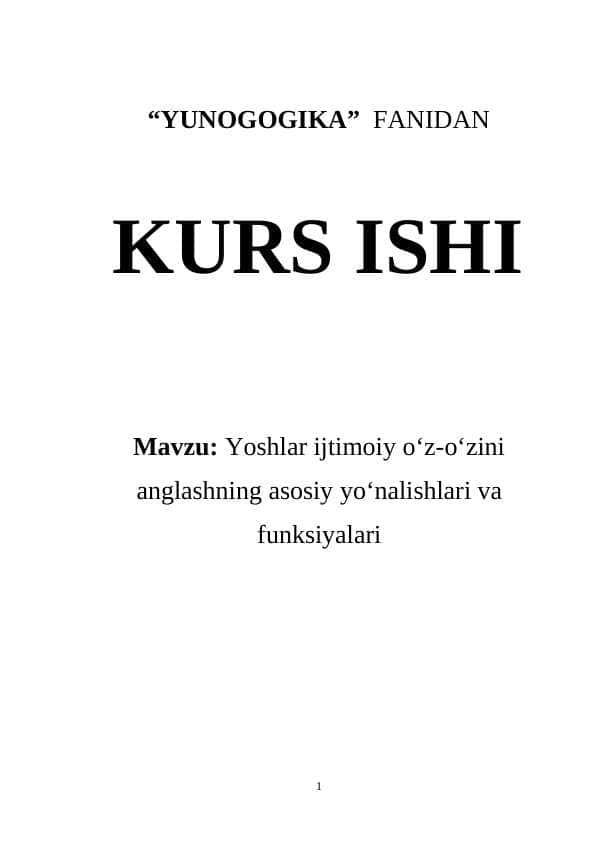Yoshlar ijtimoiy o‘z-o‘zini anglashning asosiy yo‘nalishlari va funksiyalari