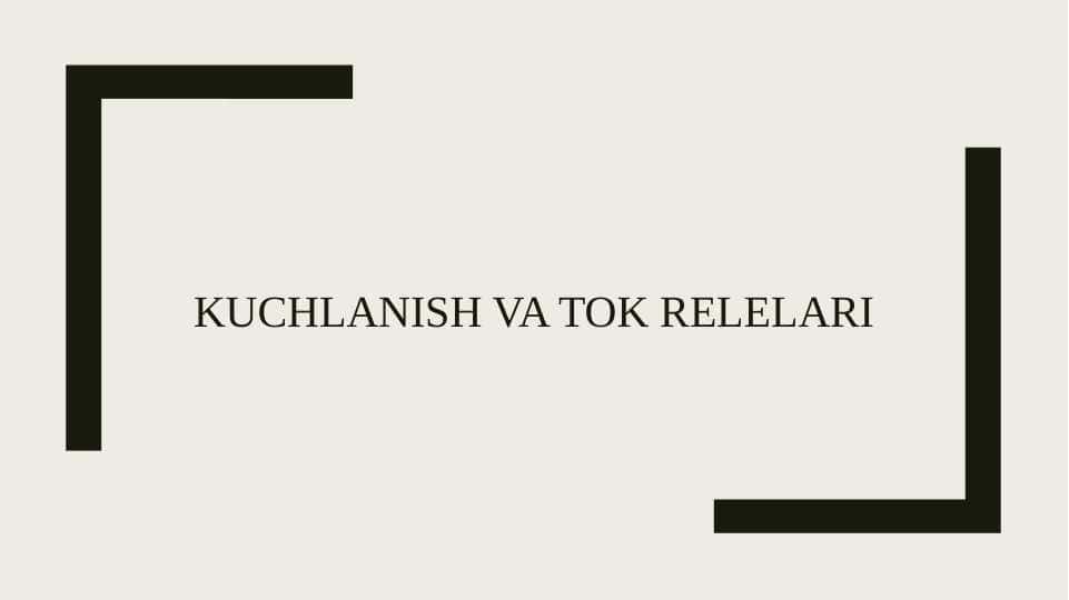 Kuchlanish va tok relelari