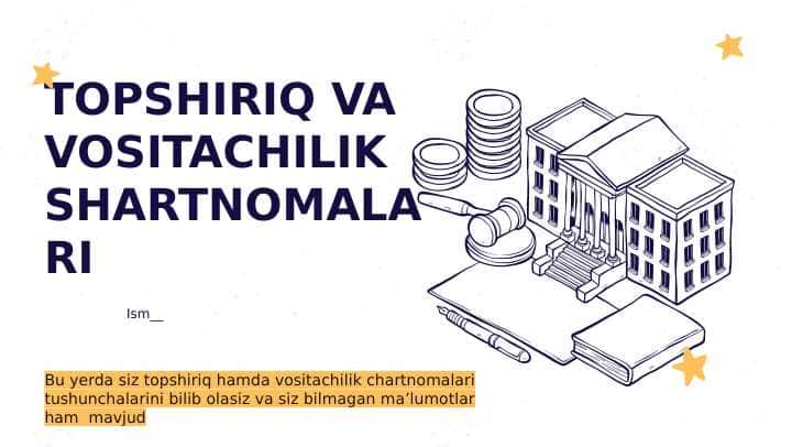 topshiriq va vositachilik shartnomalari