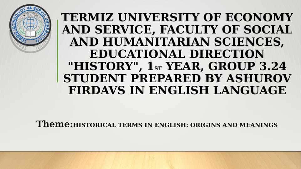 Historical Terms in English: Origins and Meanings