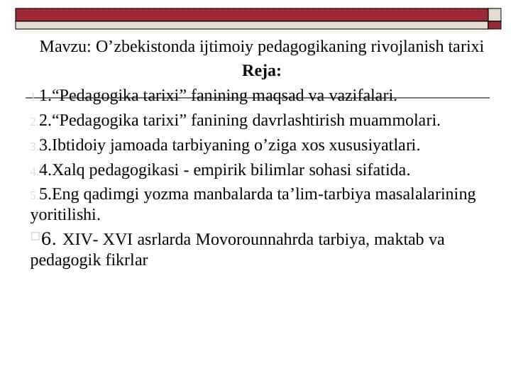 O’zbekistonda ijtimoiy pedagogikaning rivojlanish tarixi