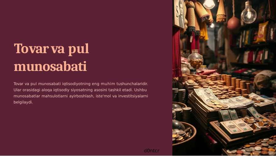 Tovar va pul munosabatlari