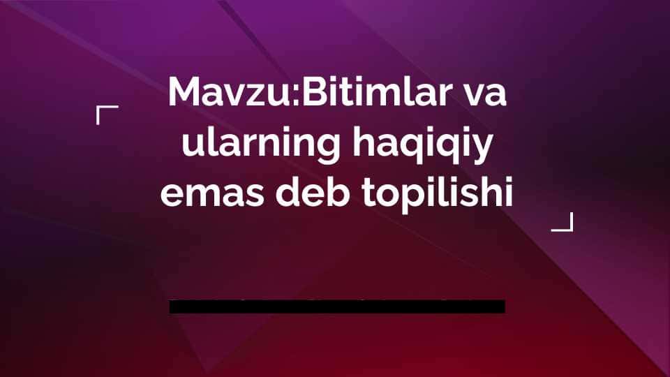 Bitimlar va ularning haqiqiy emas deb topilishi