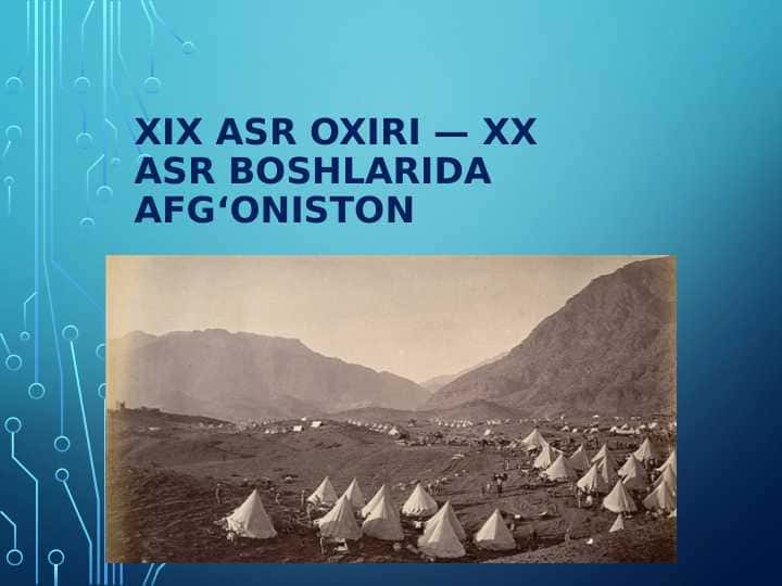 XIX asr oxiri — XX asr boshlarida Afg‘oniston