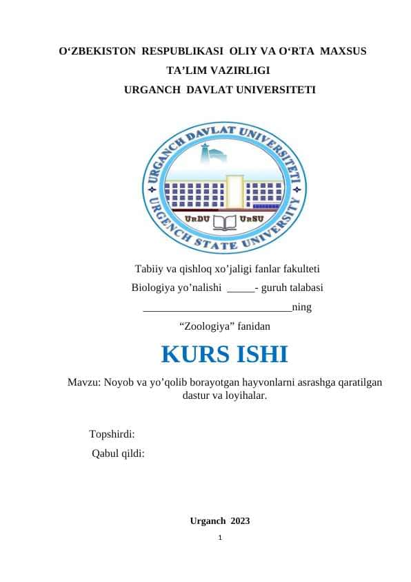 Noyob va yo’qolib borayotgan hayvonlarni asrashga qaratilgan dastur va loyihalar.