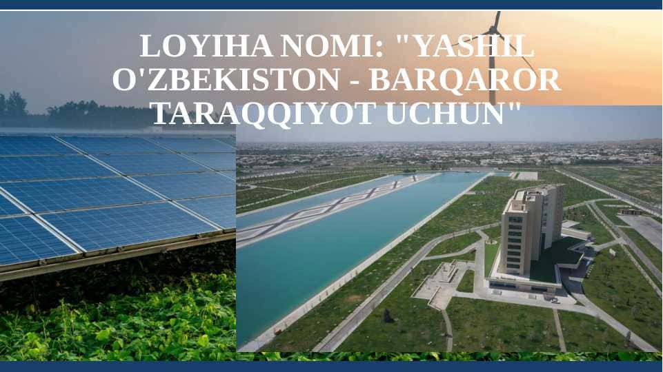 Yashil O'zbekiston - Barqaror Taraqqiyot Uchun