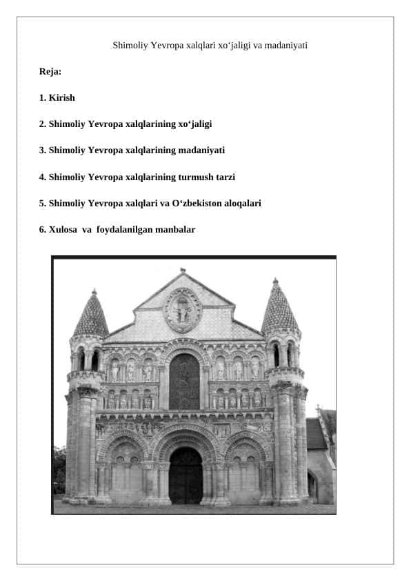 Shimoliy Yevropa xalqlari xoʻjaligi va madaniyati
