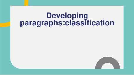 Developing paragraphs classification