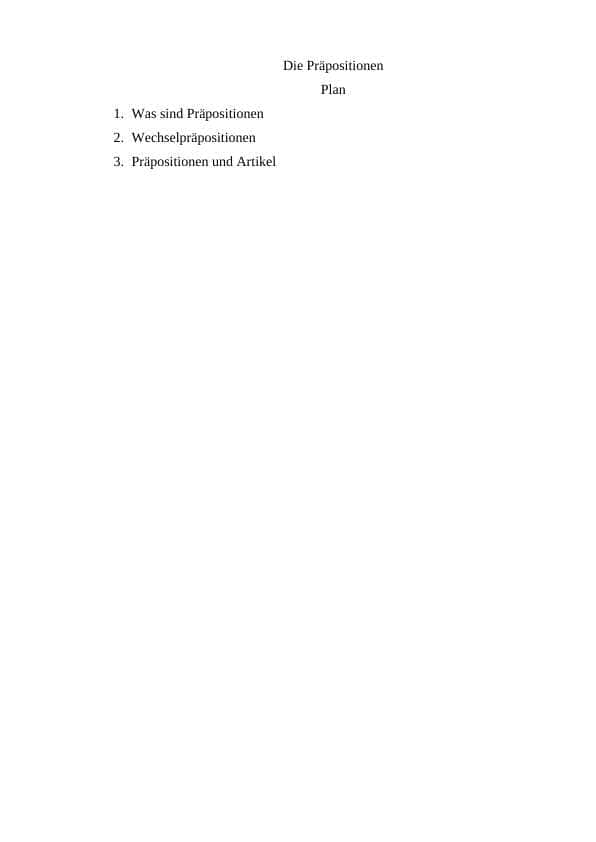 Die Präpositionen