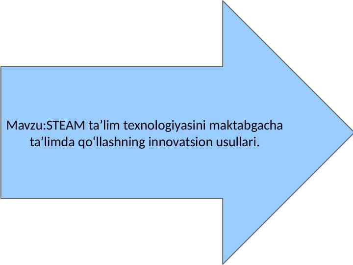 STEAM taʼlim texnologiyasini maktabgacha taʼlimda qoʻllashning innovatsion usullari.