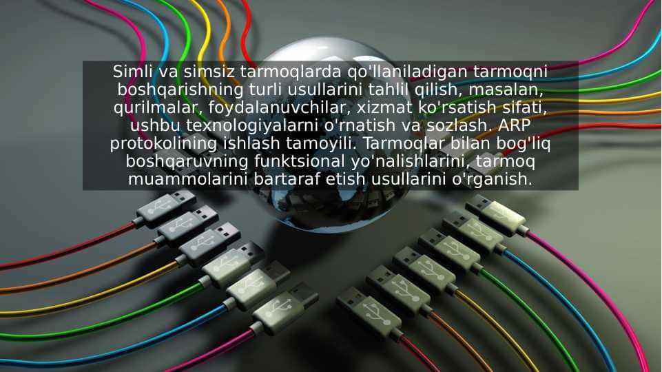 Simli va simsiz tarmoqlarda qo'llaniladigan tarmoqni boshqarishning turli usullarini tahlil qilish