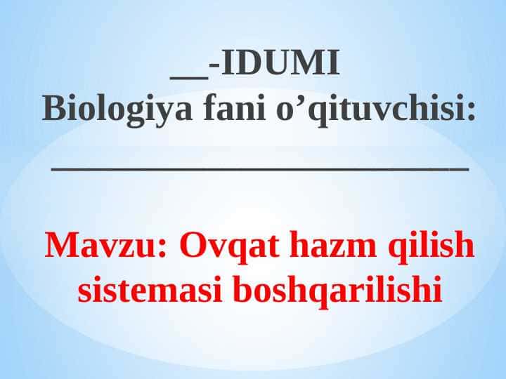 Ovqat hazm qilish sistemasi boshqarilishi