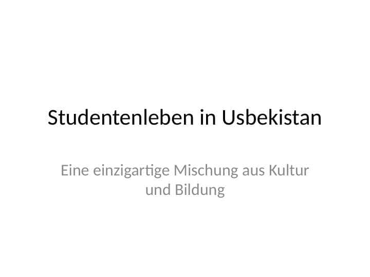 Studentenleben in Usbekistan