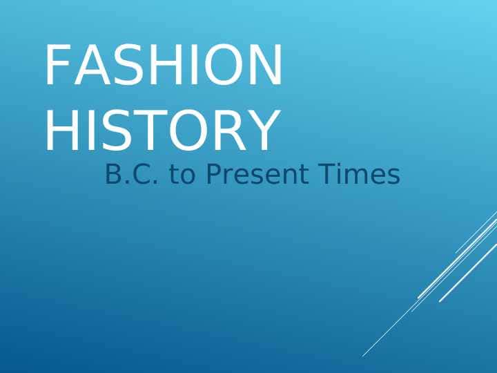Fashion History