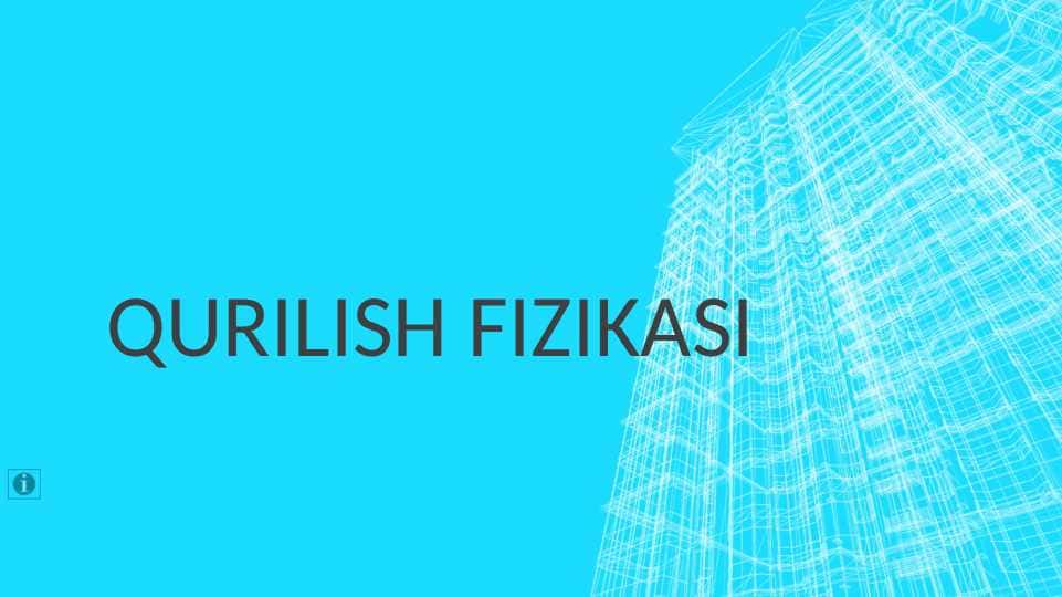 Qurilish iqlimshunosligi. Binolar va ularning tashqi toʼsiq konstruktsiyalarini loyihalashga iqlimning taʼsiri. O`zbekiston landshaftining va iqlimotining asosiy tavsiflari va parametrlari, binolarni loyihalash uchun Oʼzbekistonni iqlimiy va fizik –geologik maʼlumotlari: Quyosh radiatsiyasi, harorat, namlik va shamol rejimlari, fizik-geologik maʼlumotlar
