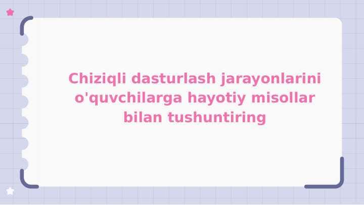 Python dasturlash tilida Chiziqli dasturlash jarayonlarini o'quvchilarga hayotiy misollar bilan tushuntirish