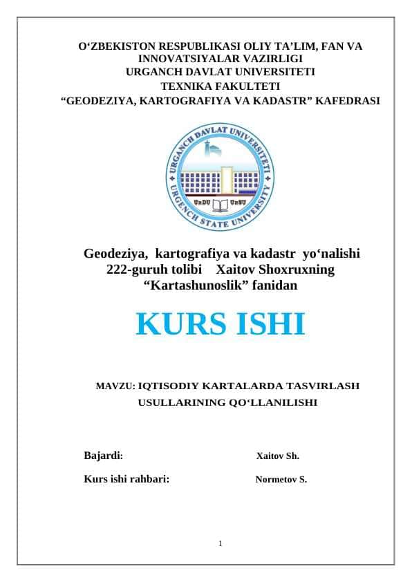 IQTISODIY KARTALARDA TASVIRLASH USULLARINING QO‘LLANILISHI