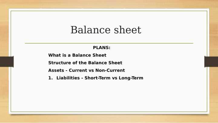 Balance sheet
