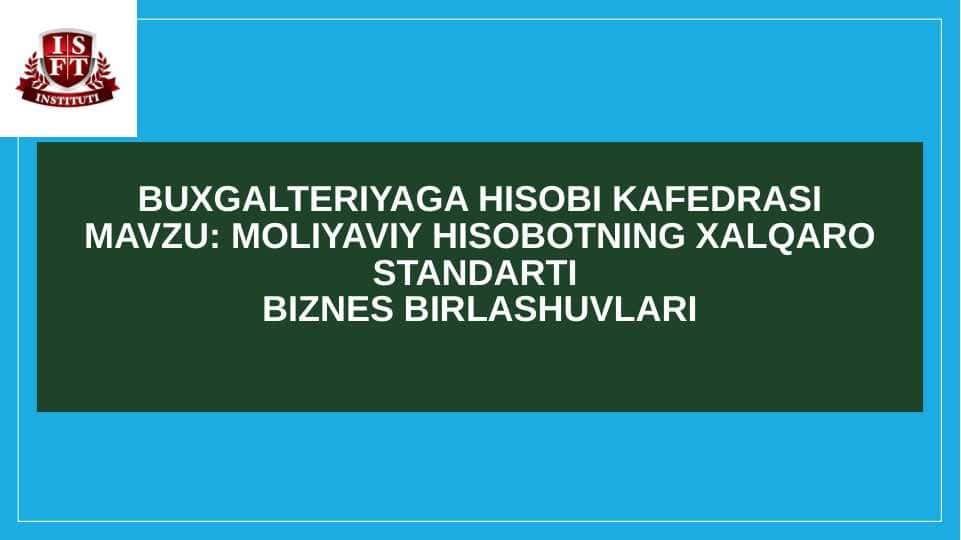 Moliyaviy hisobotning xalqaro standarti