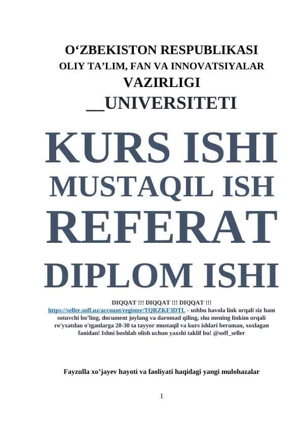 Fayzulla xo’jayev hayoti va faoliyati haqidagi yangi mulohazalar