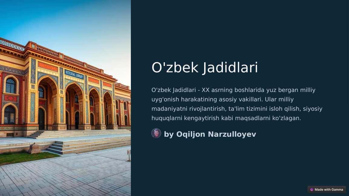 Jadidlar Taqdimod Slayd