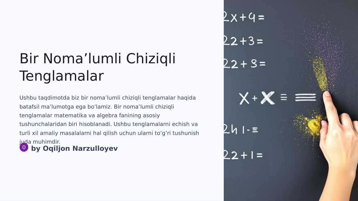 Chiziqli bir noma'lumli tenglama