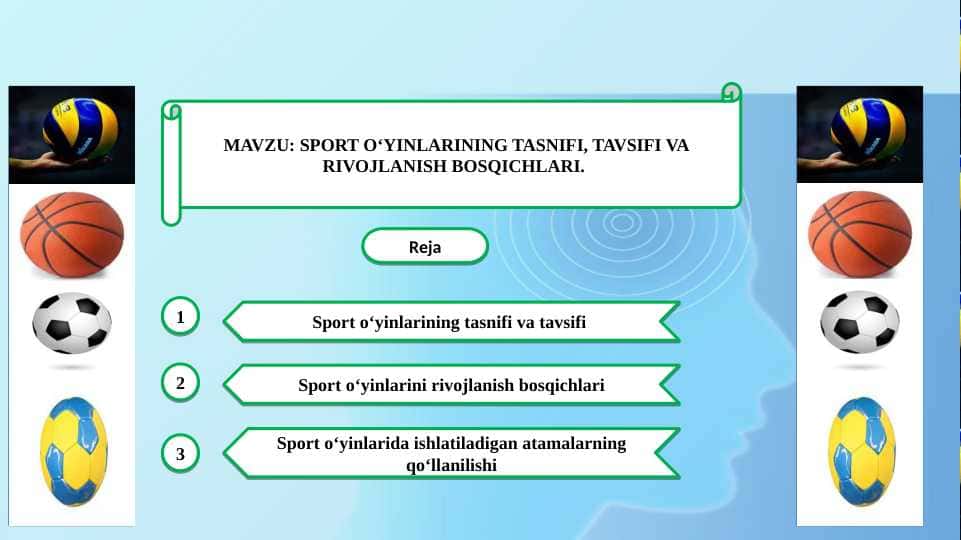 SPORT O'YINLARINING TASNIFI, TAVSIFI VA RIVOJLANISH BOSQICHLARI