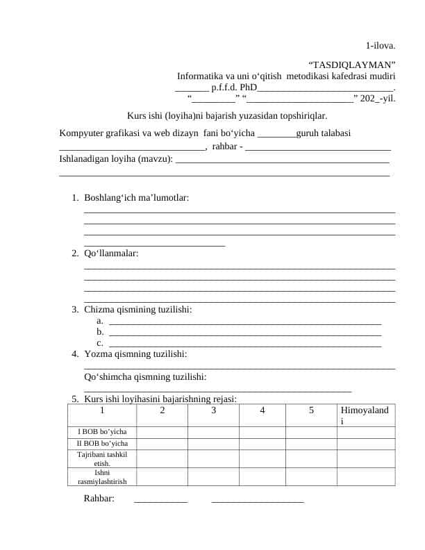 Kurs ishi ilovalar 4 ta