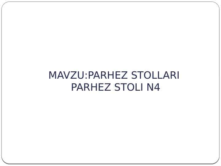 PARHEZ STOLLARI PARHEZ STOLI N 4