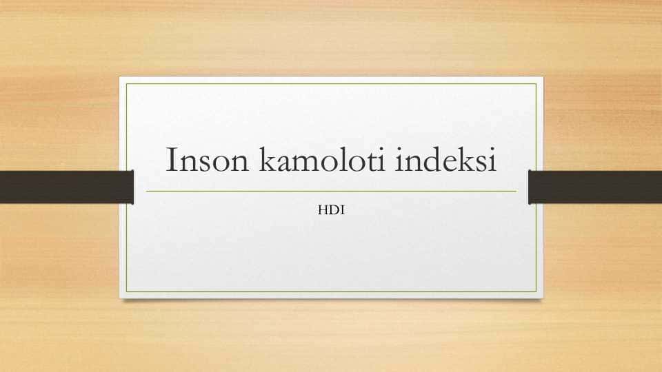 Inson kamoloti indeksi