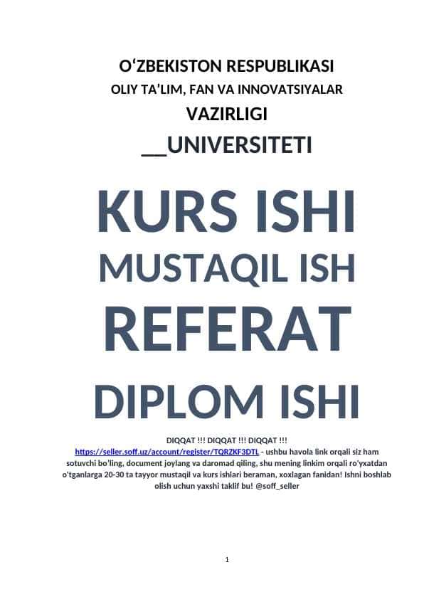 SAMOLYOT MODELINI LOYIHALASH VA MODELLASHTIRISH