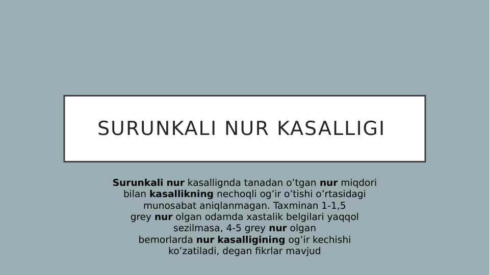 Surunkali nur kasalligi