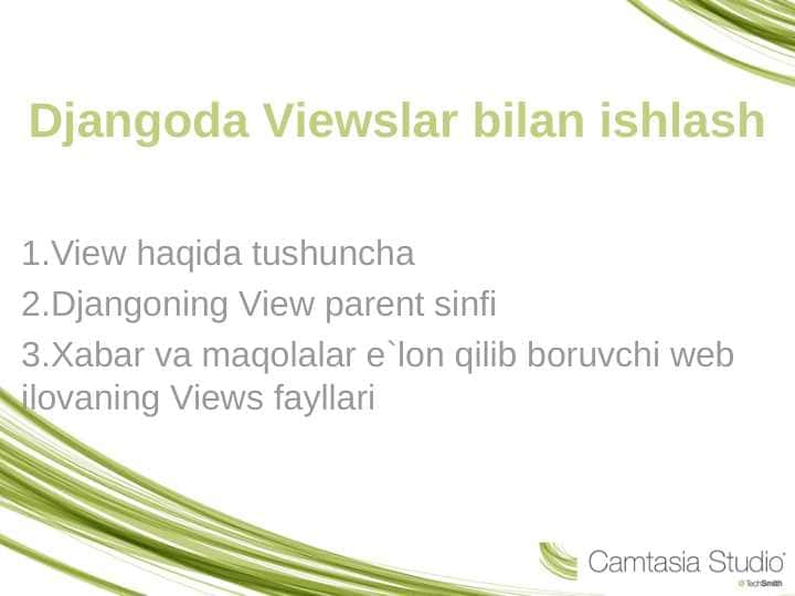 Djangoda Viewslar bilan ishlash
