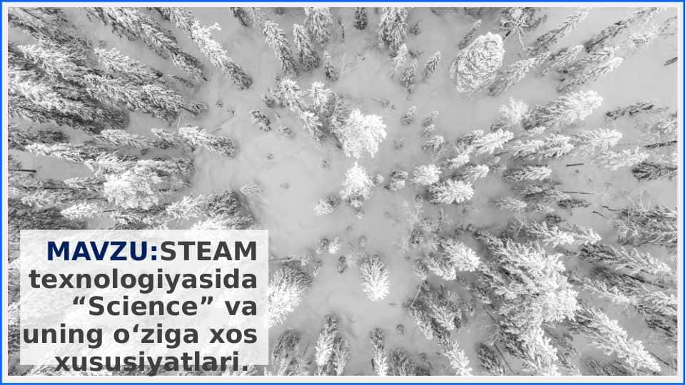 STEAM texnologiyasida “Science” va uning о‘ziga xos xususiyatlari
