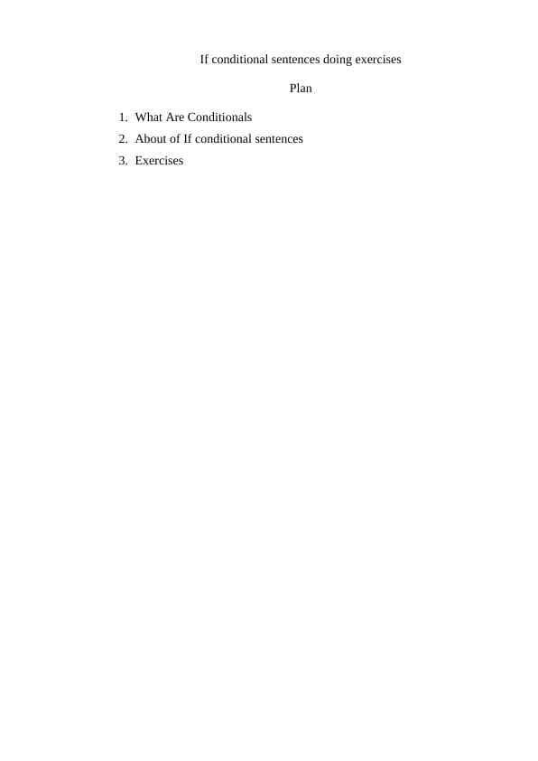 If conditional sentences doing exercises